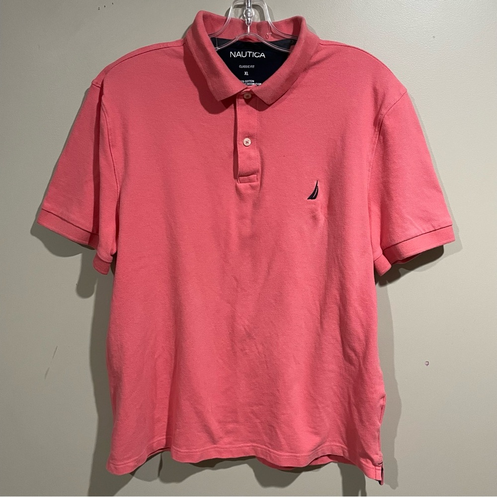 NAUTICA MEN’S CLASSIC FIT PINK POLO